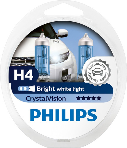 Lampara H4 Crystal Vision Ultra Philips H4 12v 55w Alta Baja
