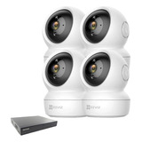 Kit Nvr Sudvision Ezviz 8 Canal 2mp 1080p 4 C6n Ip Wifi 480g