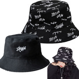 Sombrero Sol Pescador Bordado Doble Cara/ Gorras Bucket Hat