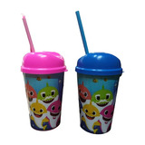 Vaso Pitillo Infantil Baby Shark X12 Unidades