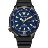 Reloj Citizen Promaster Dive Automático Czny015809l E-watch Color De La Correa Negro Color Del Bisel Negro Color Del Fondo Azul