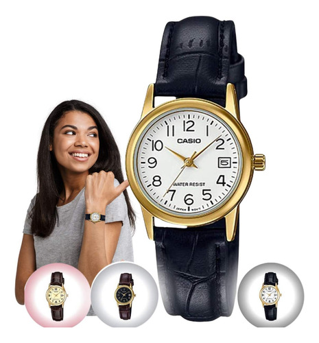 Relógio De Pulso Casio Feminino Dourado Ltp-v002gl Original