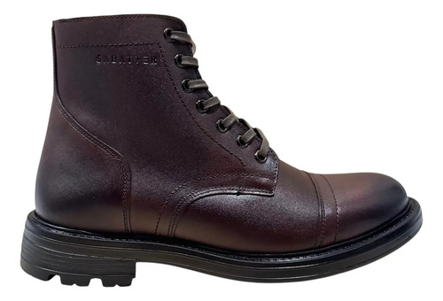 Botín Urbano Liviano Chunky En Piel, Cap Toe. Sabatter
