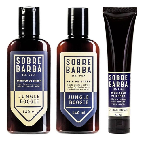 Kit De Barba Shampoo Balm Modelador Sobrebarba Jungle Boogie