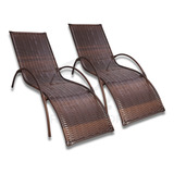 2 Cadeiras Espreguiçadeiras Confortável Para Piscina