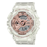 Reloj Casio G-shock Gma-s110sr-7adr Mujer Color De La Correa Blanco Color Del Bisel Blanco Color Del Fondo Oro Rosa