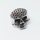 Anillo Calavera Skull Cubics Rojos Línea Excellence Joyería 