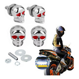 4 Calavera Tornillos Antirrobo Para Placa De Moto O Coche