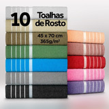 Kit 10 Toalhas De Rosto - 45x70 - 360g/m Sortida