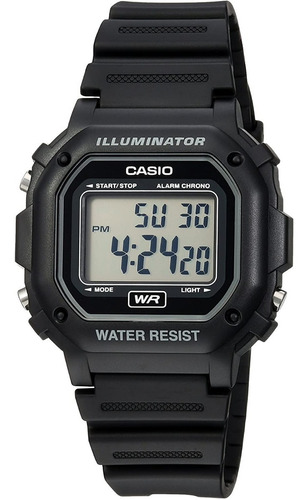 Reloj Casio Hombre F-108wh-1a Wr Color De La Malla Negro Color Del Bisel Negro Color Del Fondo Gris Claro