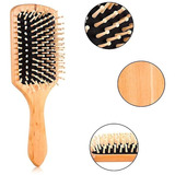 Cepillo Para El Cabello Plano En Bambú Y Madera Original 