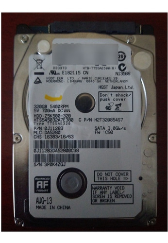 Disco Duro Interno Hgst 320 Gb Hdd Sata 2.5