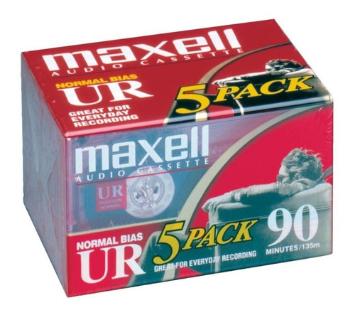 Cassette Maxell Ur-90 Normal Bias Pack De 5 Unidades