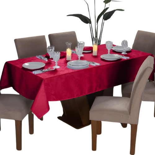 Toalha De Mesa Luxo Jacquard 8 Lugares 2,50x1,50 Retangular