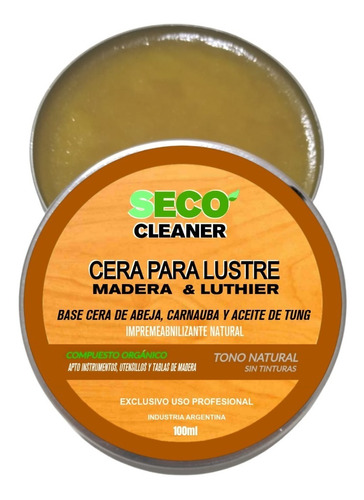 Cera Lustre 100ml Madera Luthier Carnaúba Abeja Tung