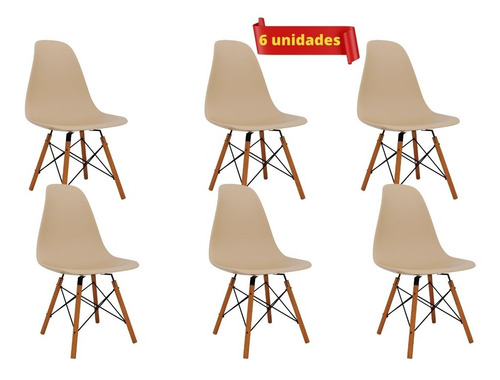 Cadeiras 6 Unidade 82cm Cozinha Eames