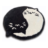 Tapete Decorativo Gatos Yin Yang Personalizado Tufting Hogar