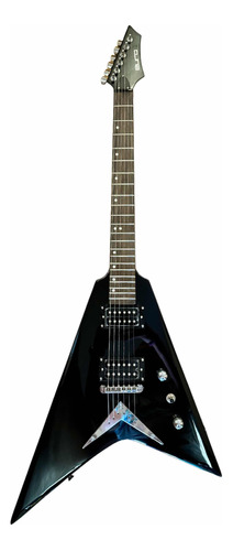 Guitarra Flying V Negra Con Funda