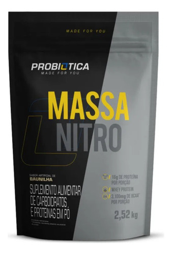 Massa Nitro 2520kg Refil - Probiotica - Hiperc. - Baunilha