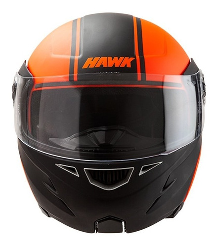 Casco Para Moto Modular Rebatible Hawk Rs5 Stripe Naranja ®