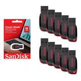 Kit Com 10 Unidades De Pen Drive Cruzer Blade Sandisk 16gb