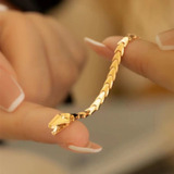 Sukkccno Anillo De Serpiente Chapado En Oro De 18 Quilates, 