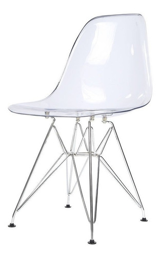 Eames Acrílico Base Cromada