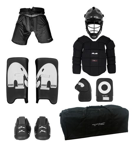 Kit Arquero Hockey Tk 4 Pads+guantes+pechera+bermuda+casco
