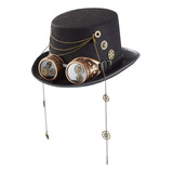 Black Steampunk Top Hat, Head Wear Dance Hat Con Gafas