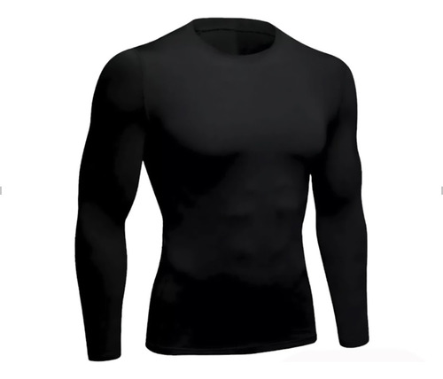 Camibuso Negro Unisex Licra Elástica Deportiva Manga Larga