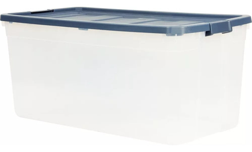 Caja De Plastico Jumbo Transparente Uso Rudo 189 L Con Tapa