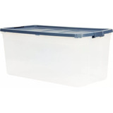 Caja De Plastico Jumbo Transparente Uso Rudo 189 L Con Tapa