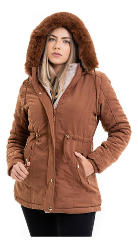 Parka Dupla Face Feminina Casaco De Frio Intenso Envio Ja!