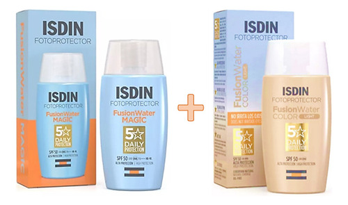 Isdin Fusion Water Magic50 + Fusion Water Color Light50 Pack