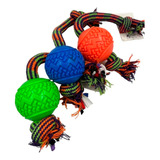 Pelota Solida Con Cuerda Para Atrapar Y Morder Color Al Azar