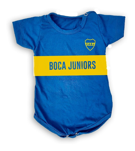 Body Bebe Azul Camiseta Boca Juniors C/ Nombre Personalizado