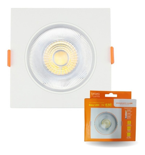 Spot De Led Embutir Quadrado Par20 7w Direcionável Bivolt