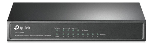 Switch Poe 8 Port 10/100mb 66w 4 Poe + 4 Tplink Tl-sf1008p 