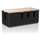 Baskiss - Caja De Organizacion De Cables, Tapa De Madera Mac