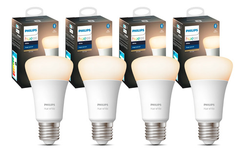 Pack Philips Hue 4 Ampolletas Hue Blanco Calido 9 Watts