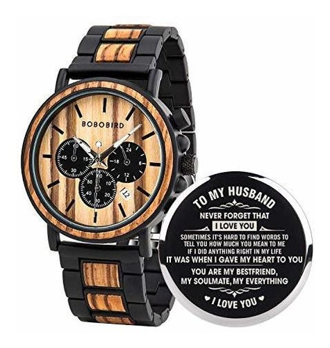 Bobo Bird Reloj De Madera Grabado Personalizado Para Hombre,