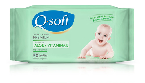 Toallitas Húmedas Q-soft Premium | Aloe Vera | 50 Unidades