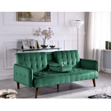 Us Pride Furniture Sofá Cama Convertible Con Encanto, Verde