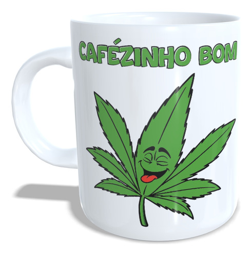 Caneca Engraçada Presente Amigo Amiga Maconha Eu Amo Café