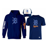 Kit Sudadera + Playera + Gorra Mod Mlb Detroit Tigers