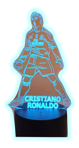 Lampara 3d Ilusion Cristiano Ronaldo Jugador Futbol Frente 