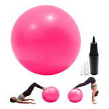 Pelota Pilates Fitness Yoga 60 Cm + Bomba Manual Color Azul