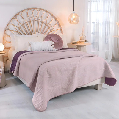 Colcha Ultra Ligera Matrimonial Berry Color Morado | Meses sin interés
