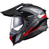 Capacete Ls2 Explorer C Mx701 Frontier Titanium Vermelho Tamanho Do Capacete 62