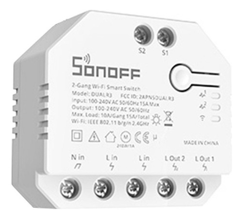 Interruptor Wi-fi De Relé Duplo Sonoff Dualr3 Cortina Inteli